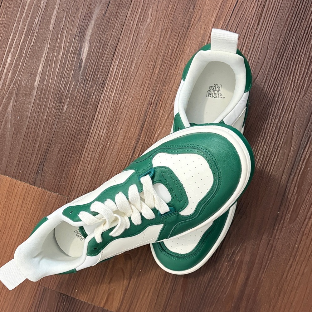 Green and White Sneakers